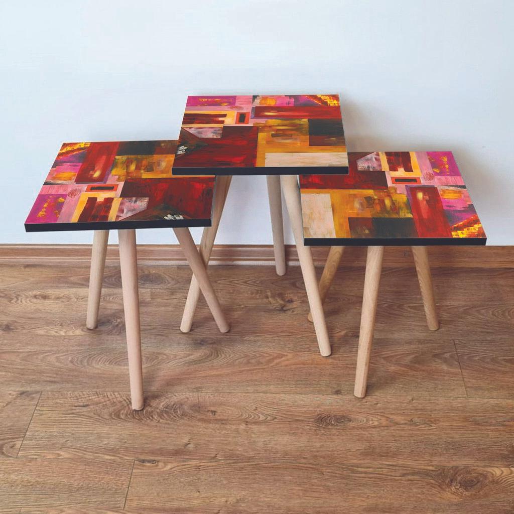 Комплет масички за кафе Hanah Home Club 3Shp55, 3 парчиња, шарени