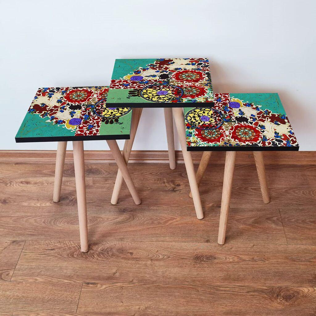 Комплет масички за кафе Hanah Home 3Shp56, 3 парчиња, шарени