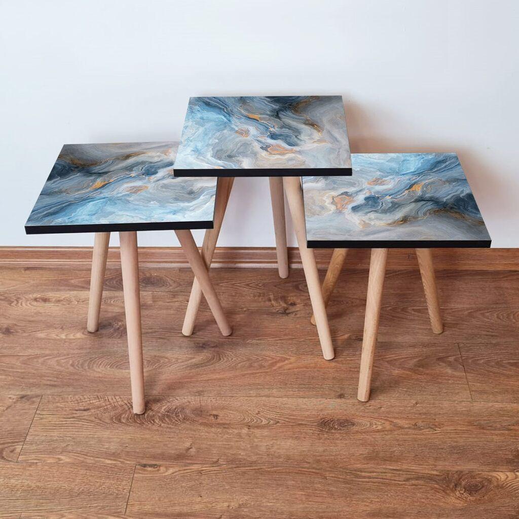 Комплет масички за кафе Hanah Home 3Shp178, 3 парчиња, сина