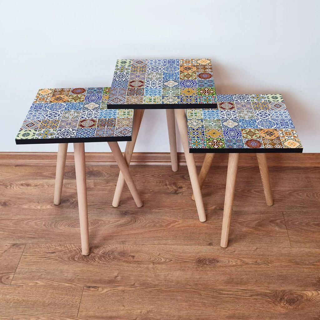 Комплет масички за кафе Hanah Home 3Shp59, 3 парчиња, шарени