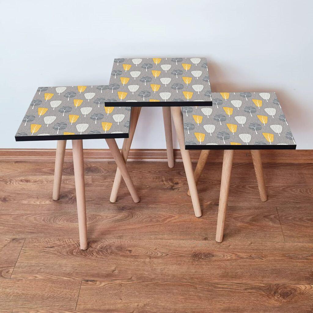 Комплет масички за кафе Hanah Home 3Shp186, 3 парчиња, сива