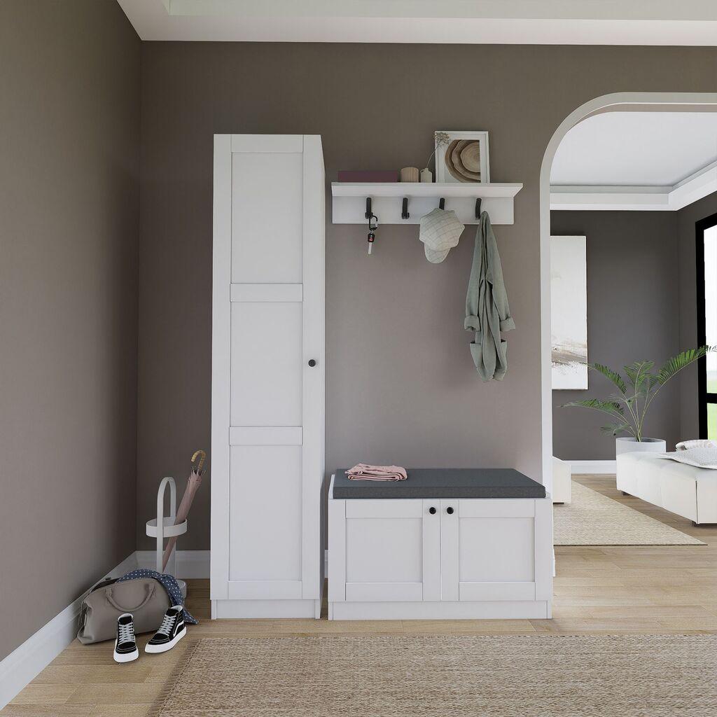 Гардеробер Hanah Home во ходник Lucas 1600-54, 130x182x35 см, бел