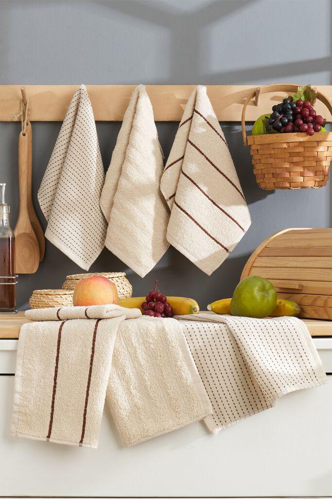 Комплет за рачни пешкири L'essentiel Maison Sofya, 30 x 50 cm, беж