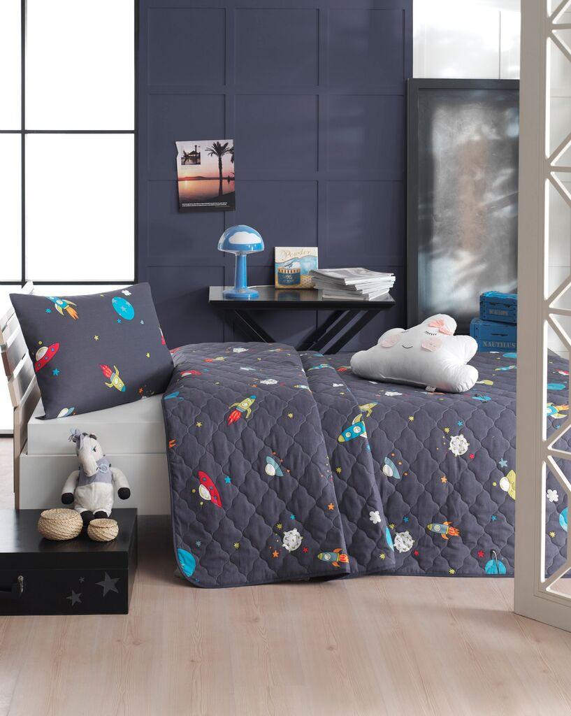 Прекривка за постелнина L'essentiel Maison Uzay, 155x200 cm, темно сина