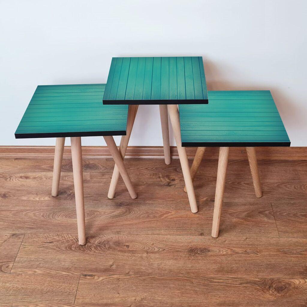 Комплет масички за кафе Hanah Home 3Shp333, 3 парчиња, тиркизна