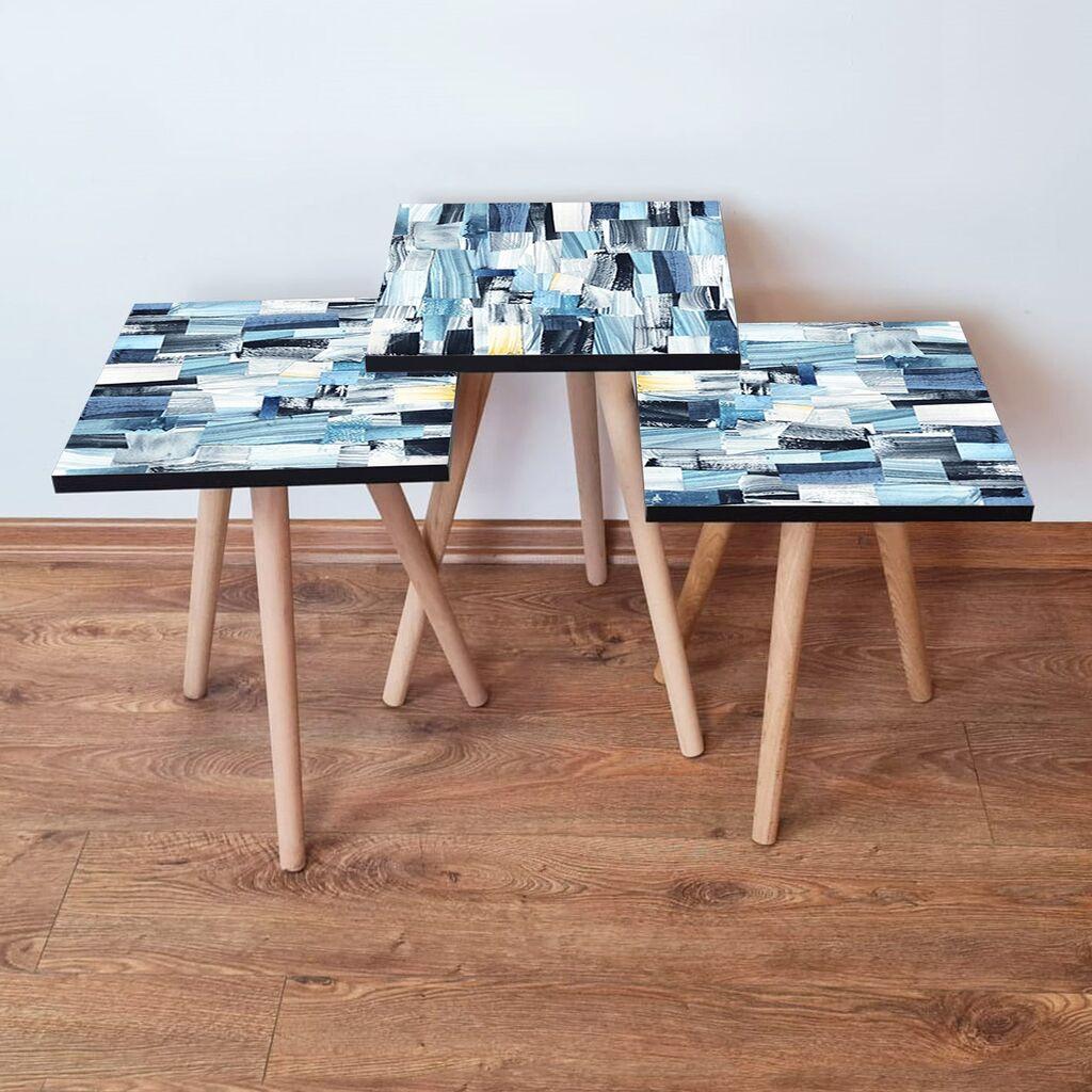 Комплет масички за кафе Hanah Home 3Shp82, 3 парчиња, сина