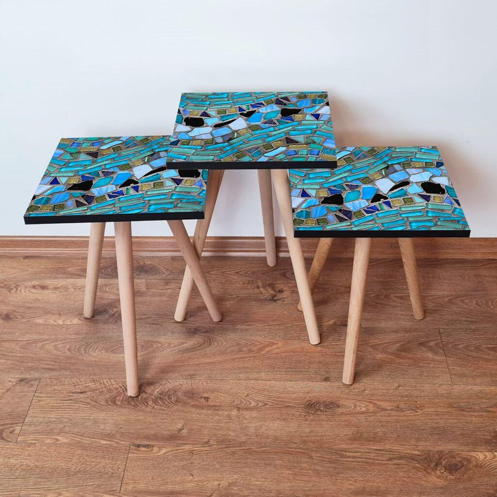 Комплет масички за кафе Hanah Home 3Shp256, 3 парчиња, тиркизна