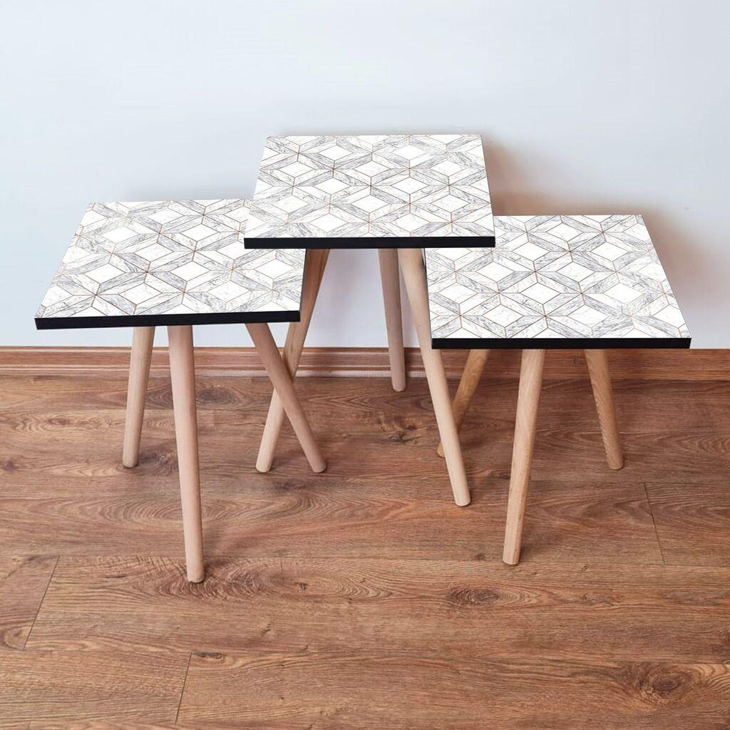 Комплет масички за кафе Hanah Home 3Shp319, 3 парчиња, бела