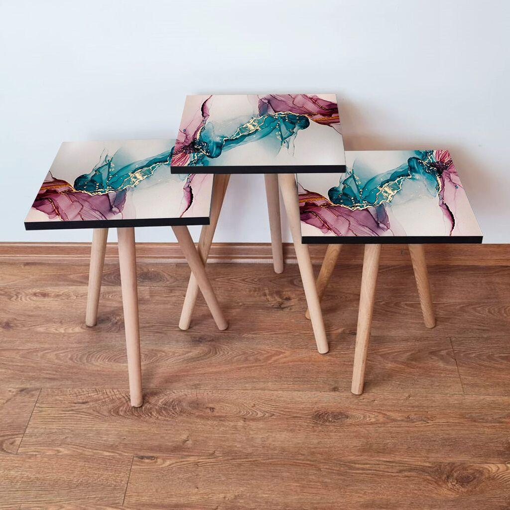 Комплет масички за кафе Hanah Home 3Shp230, 3 парчиња, шарени