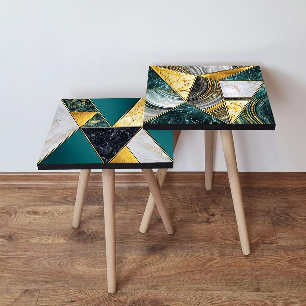 Комплет масички за кафе Hanah Home 2Shp336, 2 парчиња, шарени