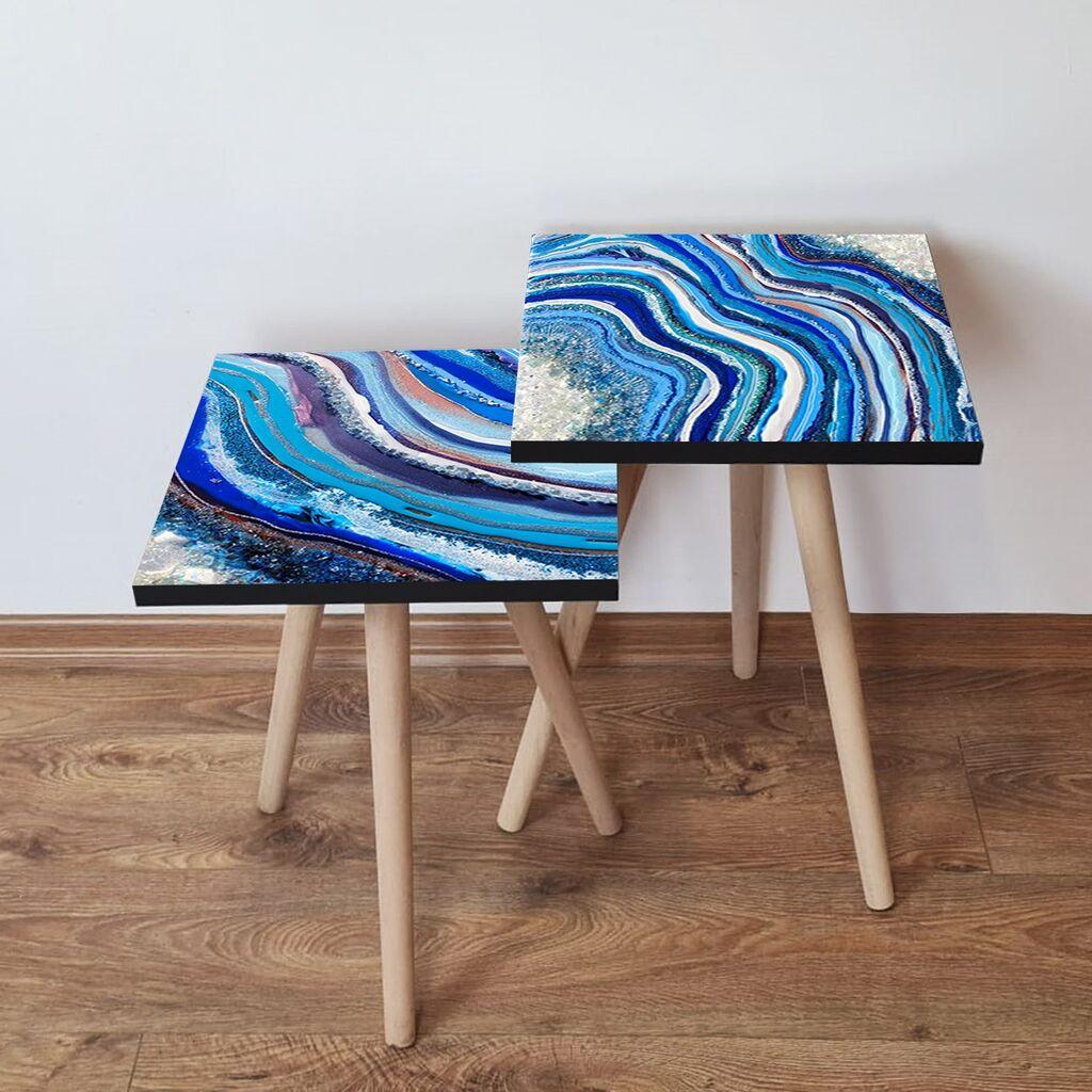 Комплет масички за кафе Hanah Home 2Shp278, 2 парчиња, темно сина