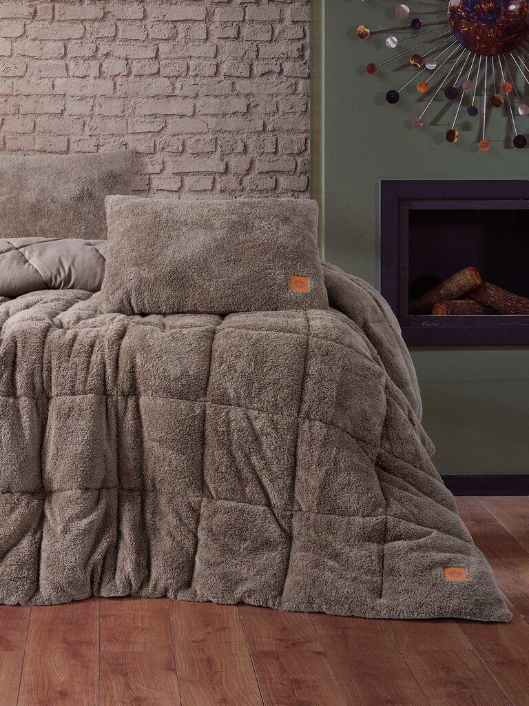 Комплет прекривка и навлака за перница L'essentiel Maison Pelus 155 x 215 см, кафеава