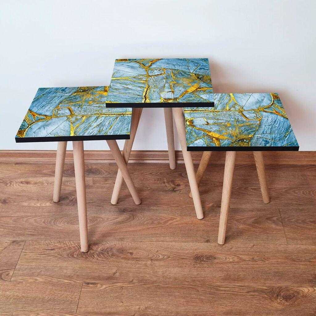 Комплет масички за кафе Hanah Home 3Shp235, 3 парчиња, тиркизна