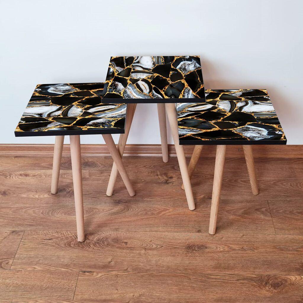 Hanah Home Комплет масички за кафе 3Shp99, 3 парчиња, црна