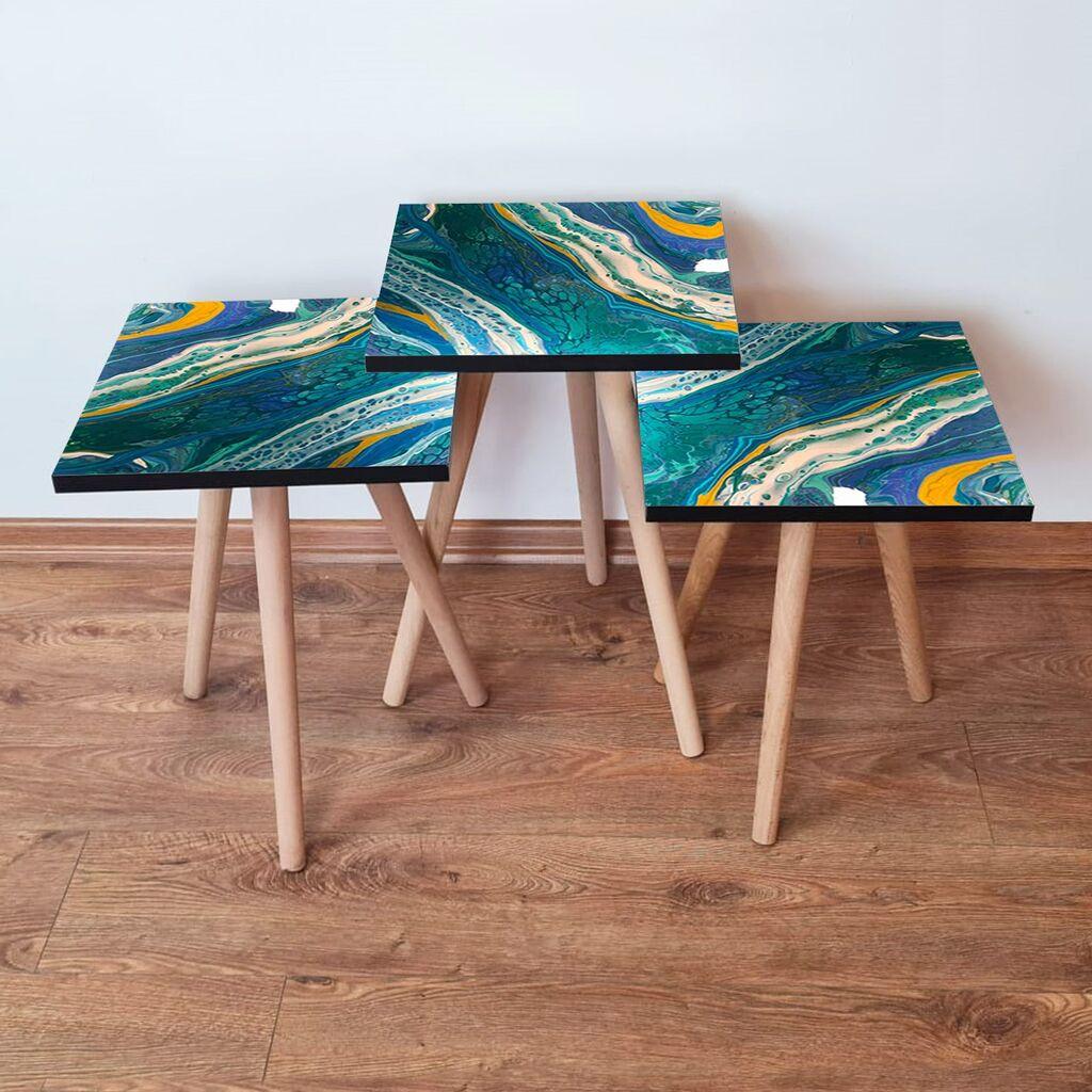 Комплет масички за кафе Hanah Home 3Shp287, 3 парчиња, сина