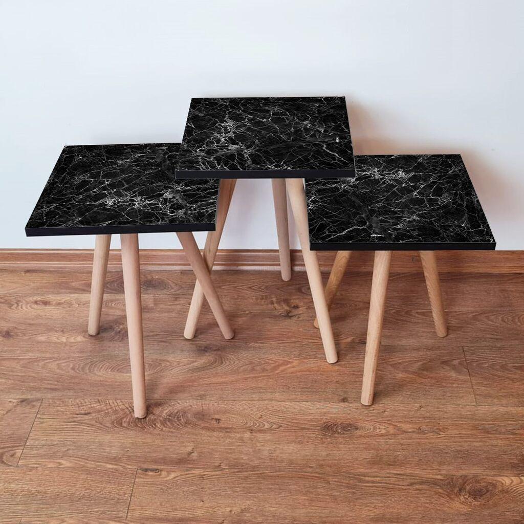 Комплет масички за кафе Hanah Home 3Shp232, 3 парчиња, црна