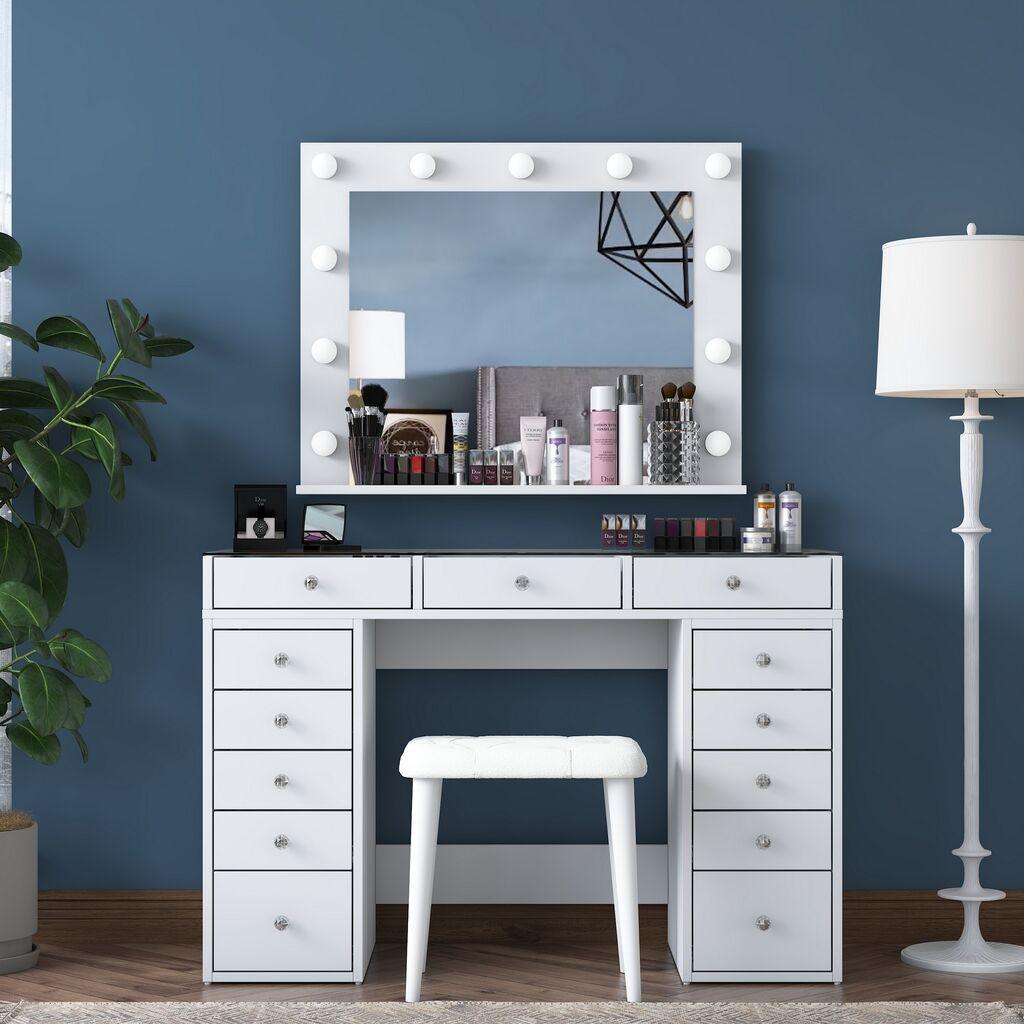 Тоалетна маса Hanah Home BJ156-3872, бела