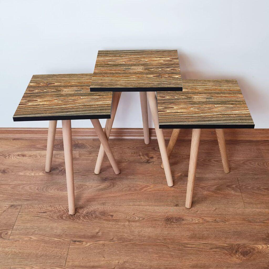 Комплет масички за кафе Hanah Home 3Shp345, 3 парчиња, боја на даб