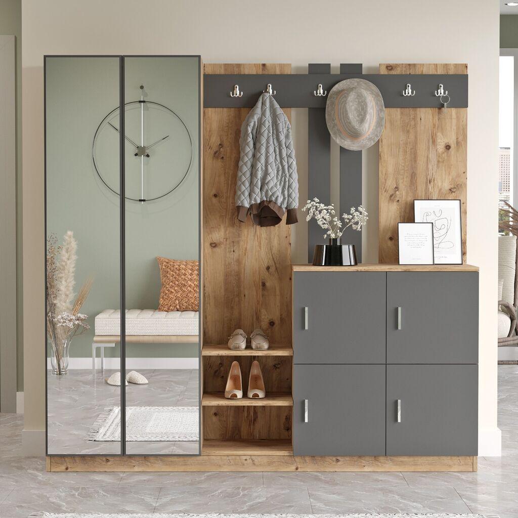 Ормар за ходник Hanah Home Dd9-Aa, 187,2x180x37,5 см, даб