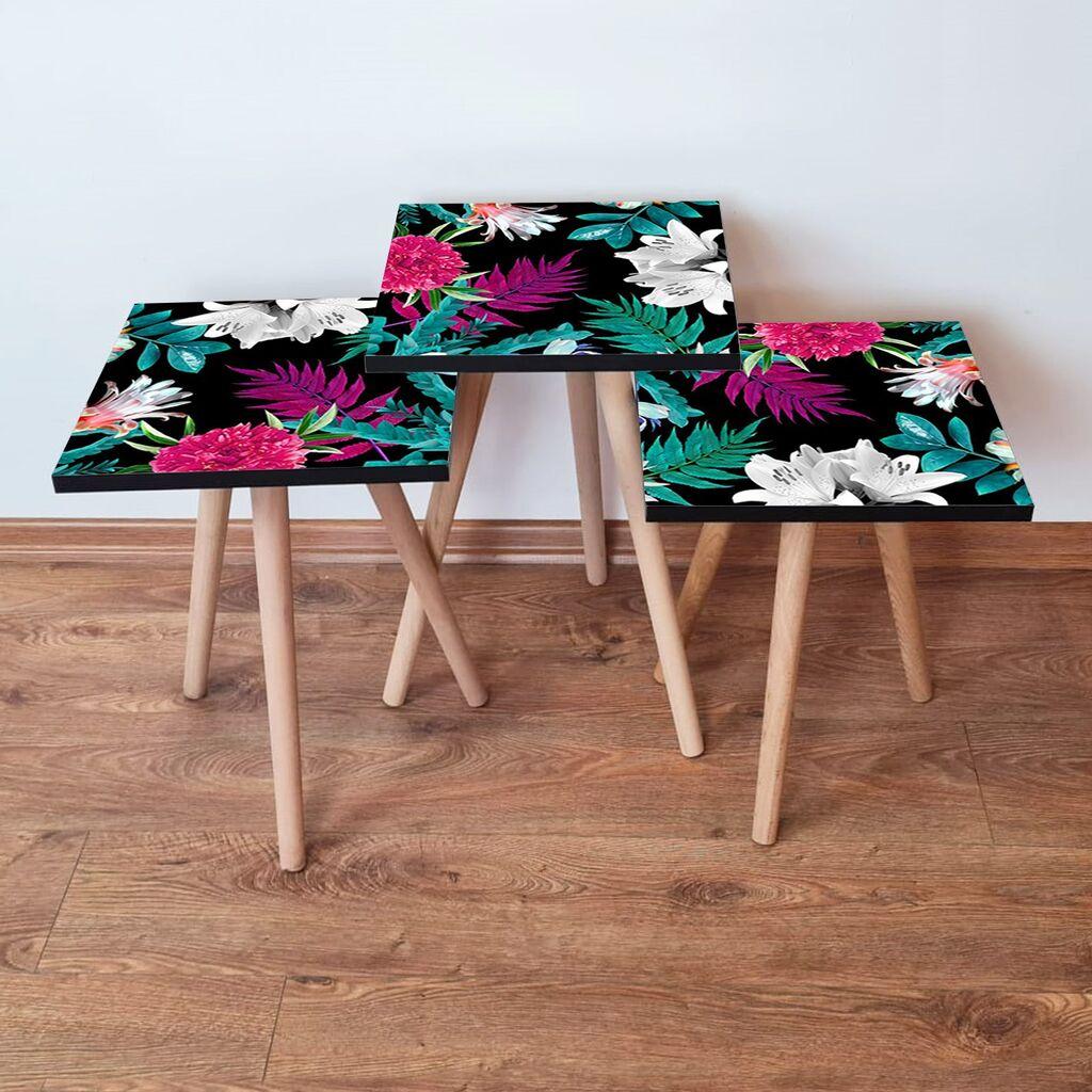 Комплет масички за кафе Hanah Home 3Shp190, 3 парчиња, шарени