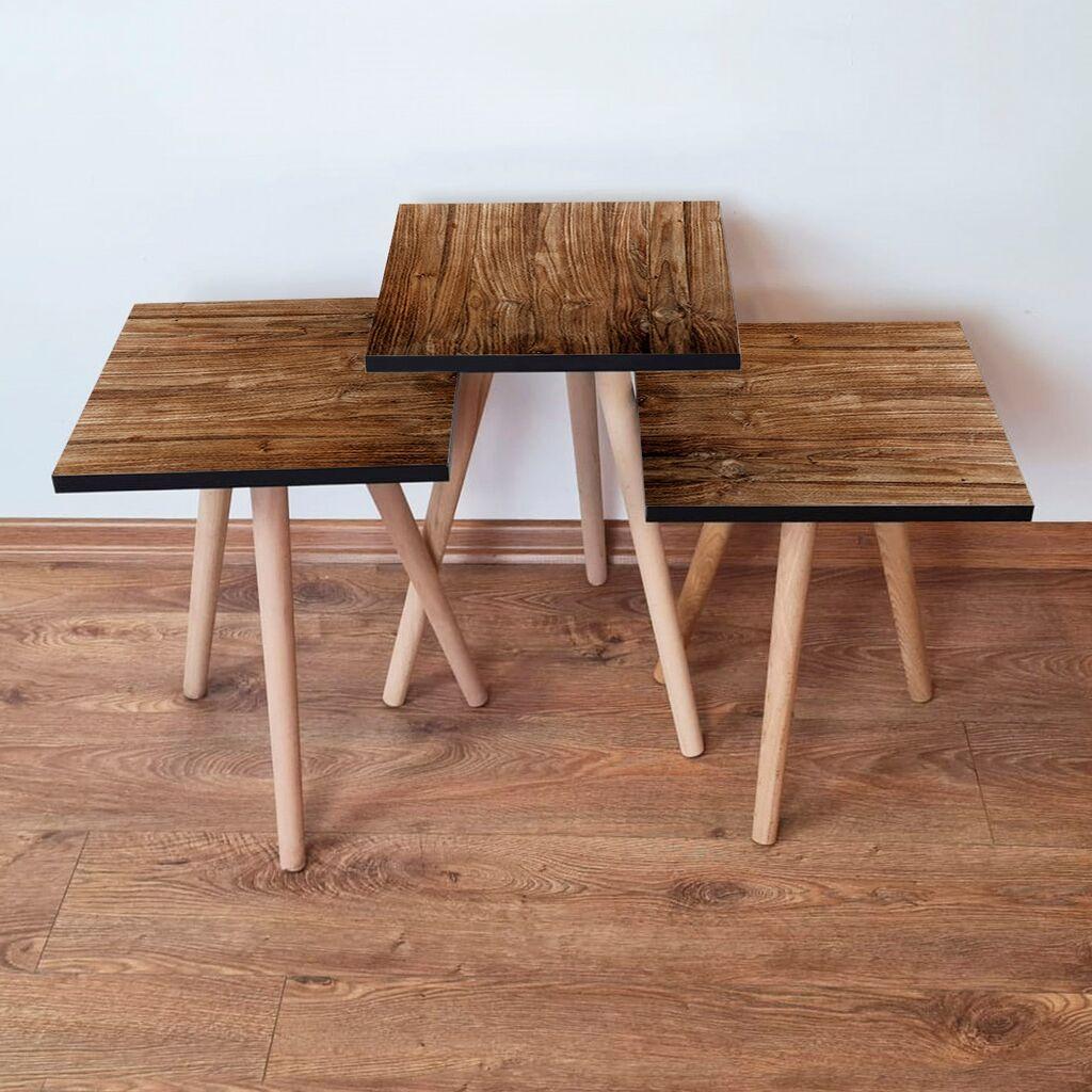 Комплет масички за кафе Hanah Home 3Shp123, 3 парчиња, боја на даб