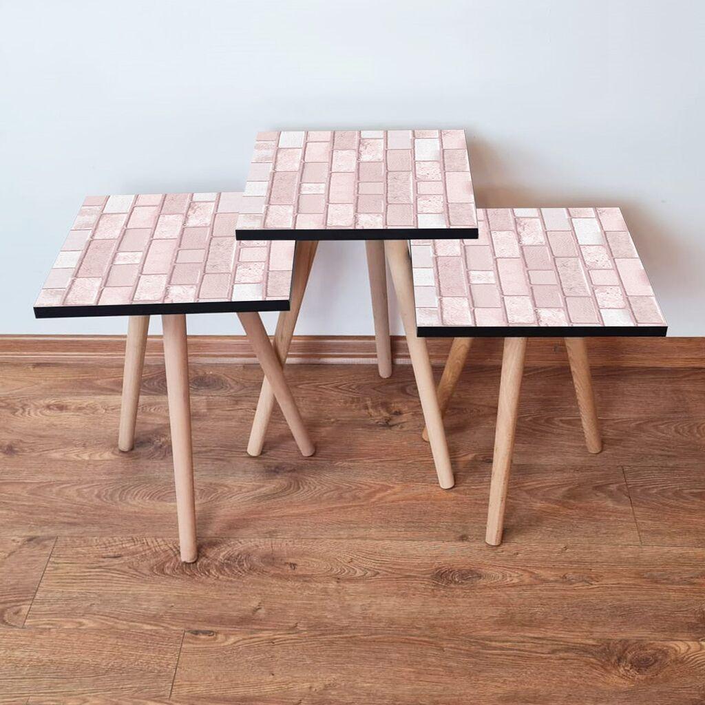 Комплет масички за кафе Hanah Home 3Shp316, 3 парчиња, светло розова