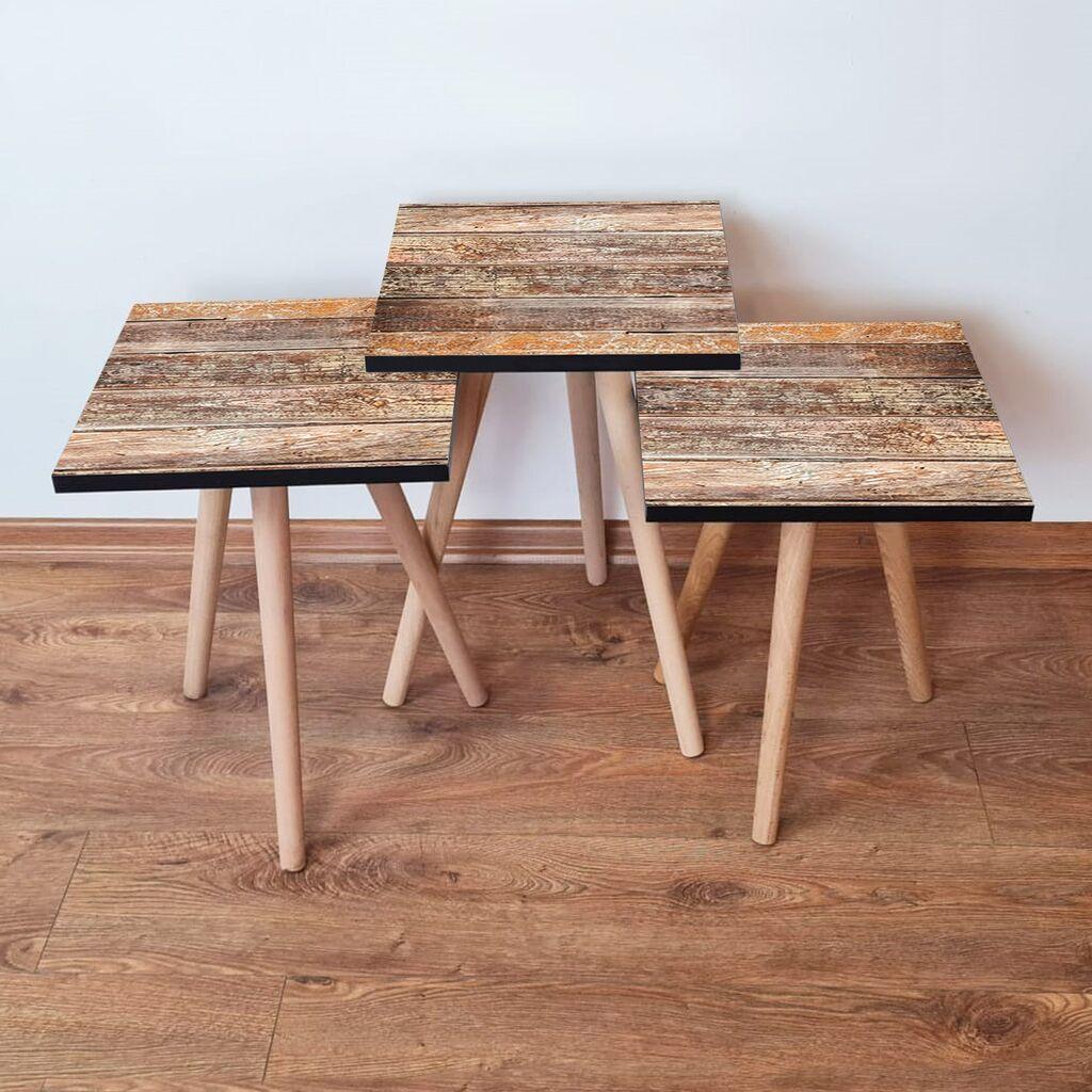 Комплет масички за кафе Hanah Home 3Shp121, 3 парчиња, боја на даб