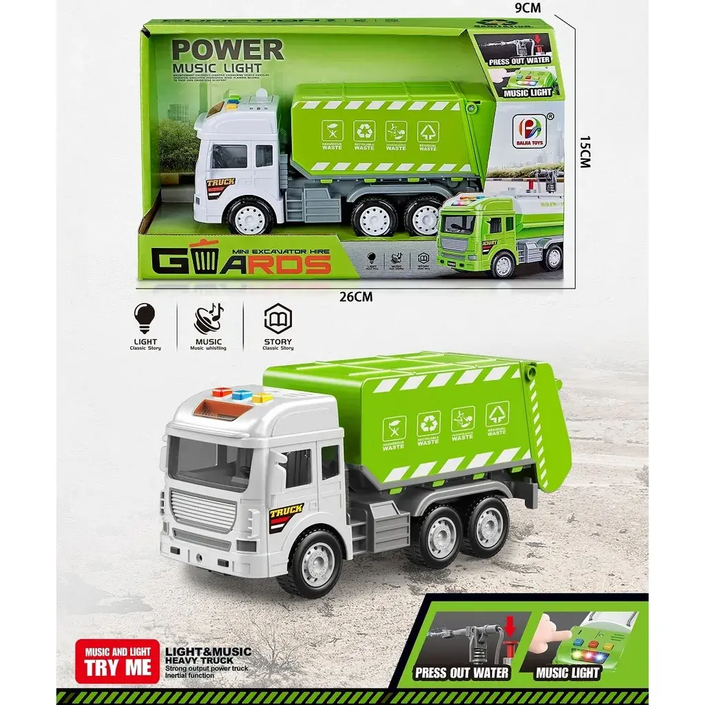 Камион за рециклирање со светло и звук