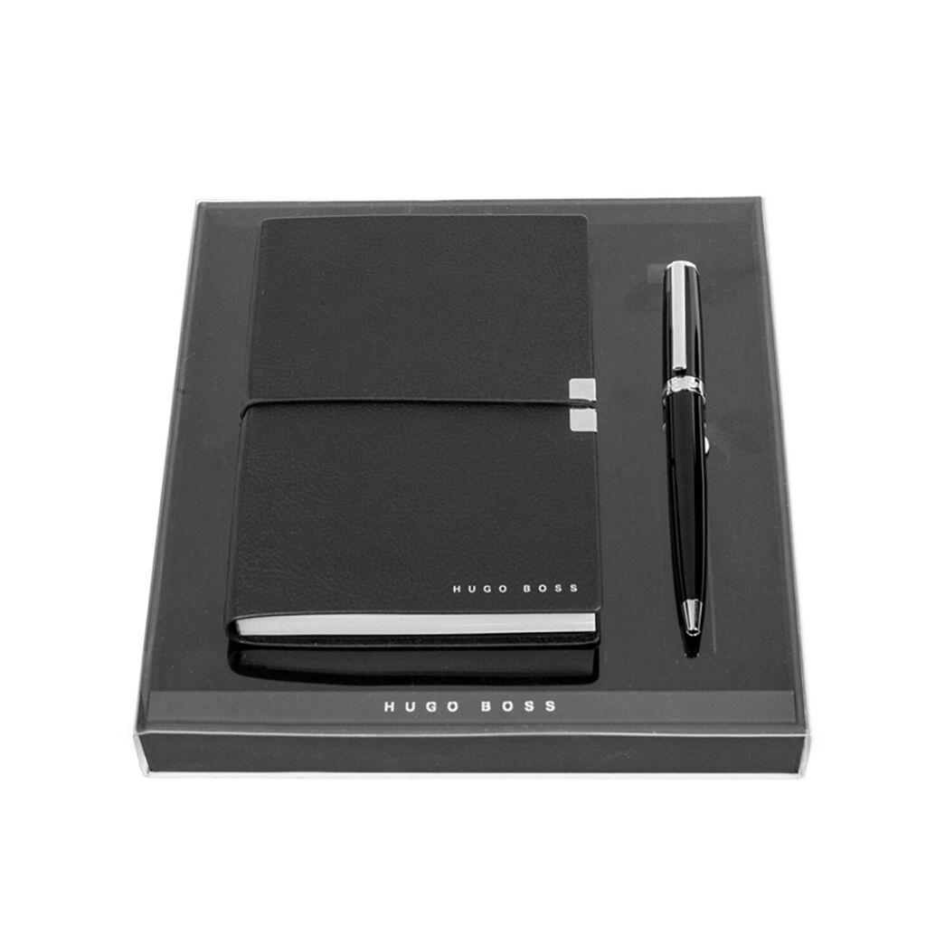 Комплет хемиско пенкало и тетратка Hugo Boss A6 HPBM252A, црна