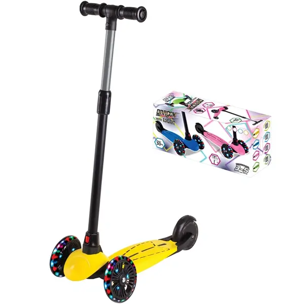 Furkan Toys Тротинет со светлечки тркала- драгон (жолт до 30кг) FR59472