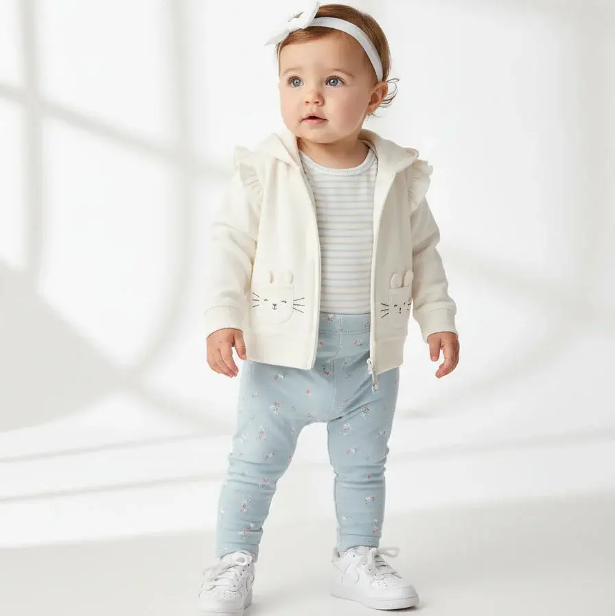 Комплет 3-делен со дуксер, боди и хеланки, зајаче