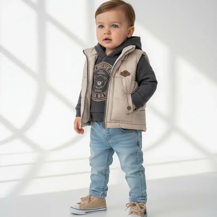 Комплет 3 Делен дуксерка, фармерки и елече