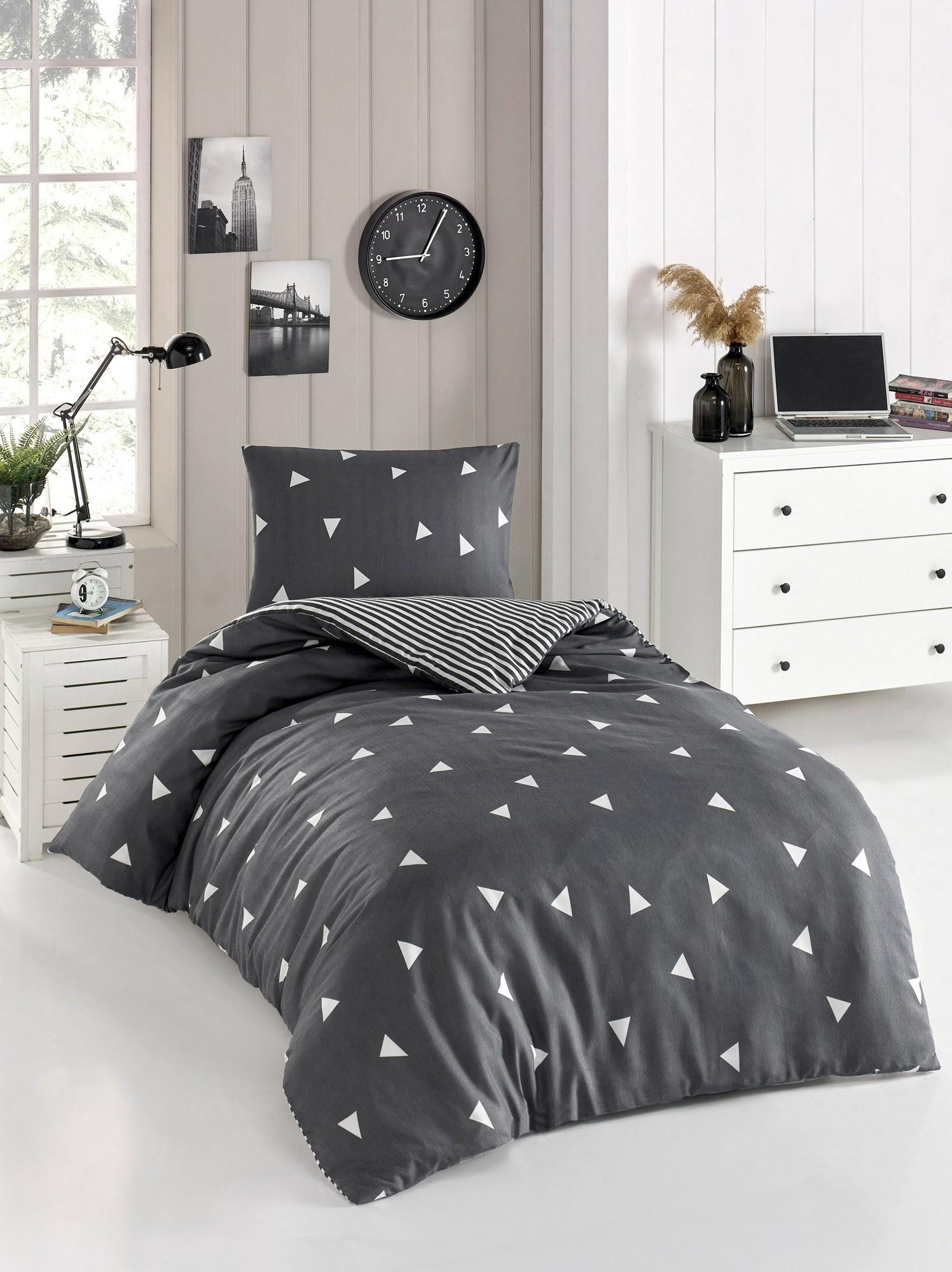 L'essentiel Maison Комплет постелнина за еднокреветни Ucgen, 140x200cm, Антрацит