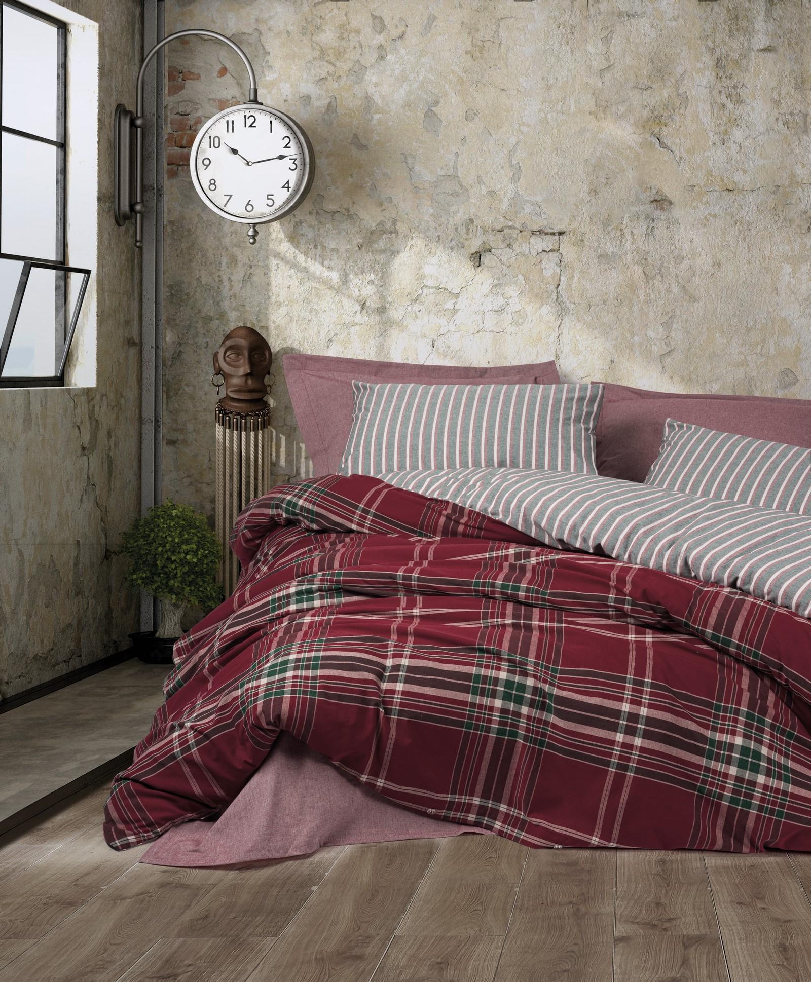 Комплет постелнина L'essentiel Maison Pledd, 160x220cm, Бордо
