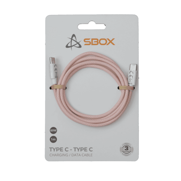 S BOX Тип C кабел 60 W, розов