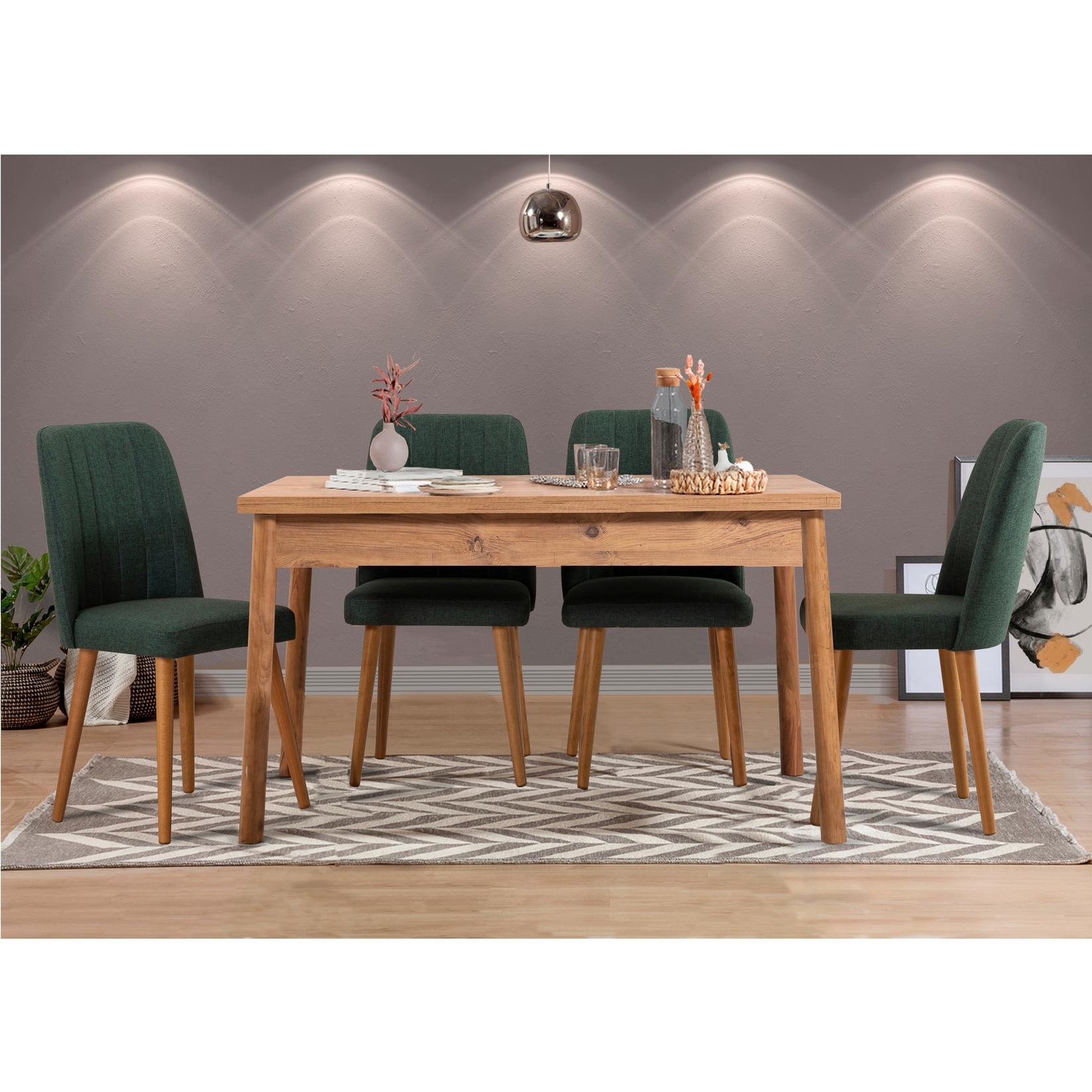 Hanah Home Гарнитура трпезариска маса и 4 трпезариски столчиња Costa Colorful