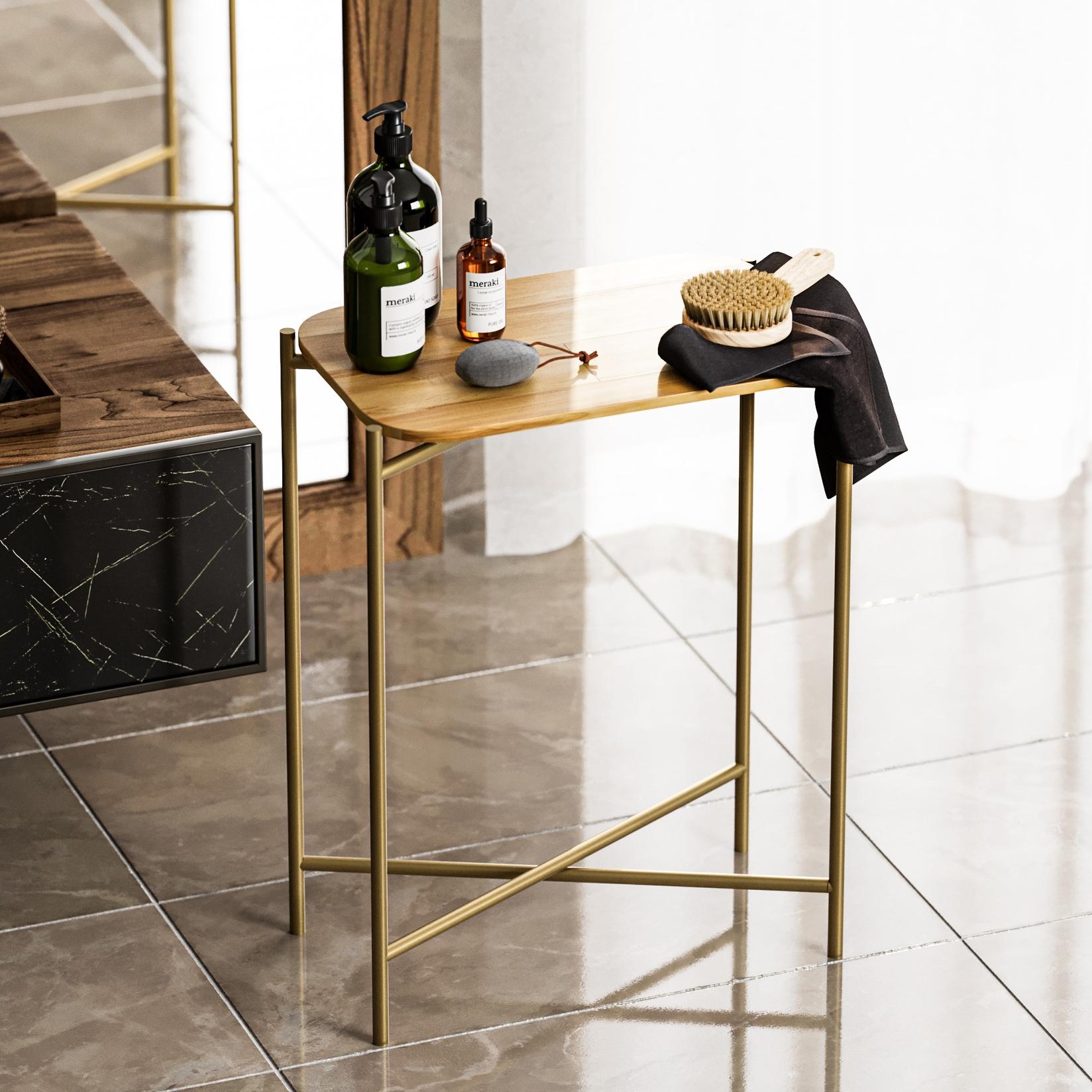 Маса Hanah Home Club 40x56x26 см црно-беж