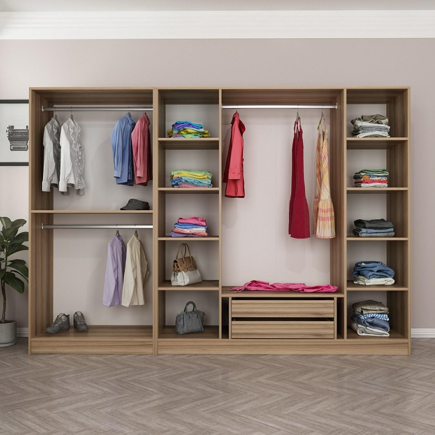 Гардеробер Hanah Home Кејл 270x190x52 см Бела