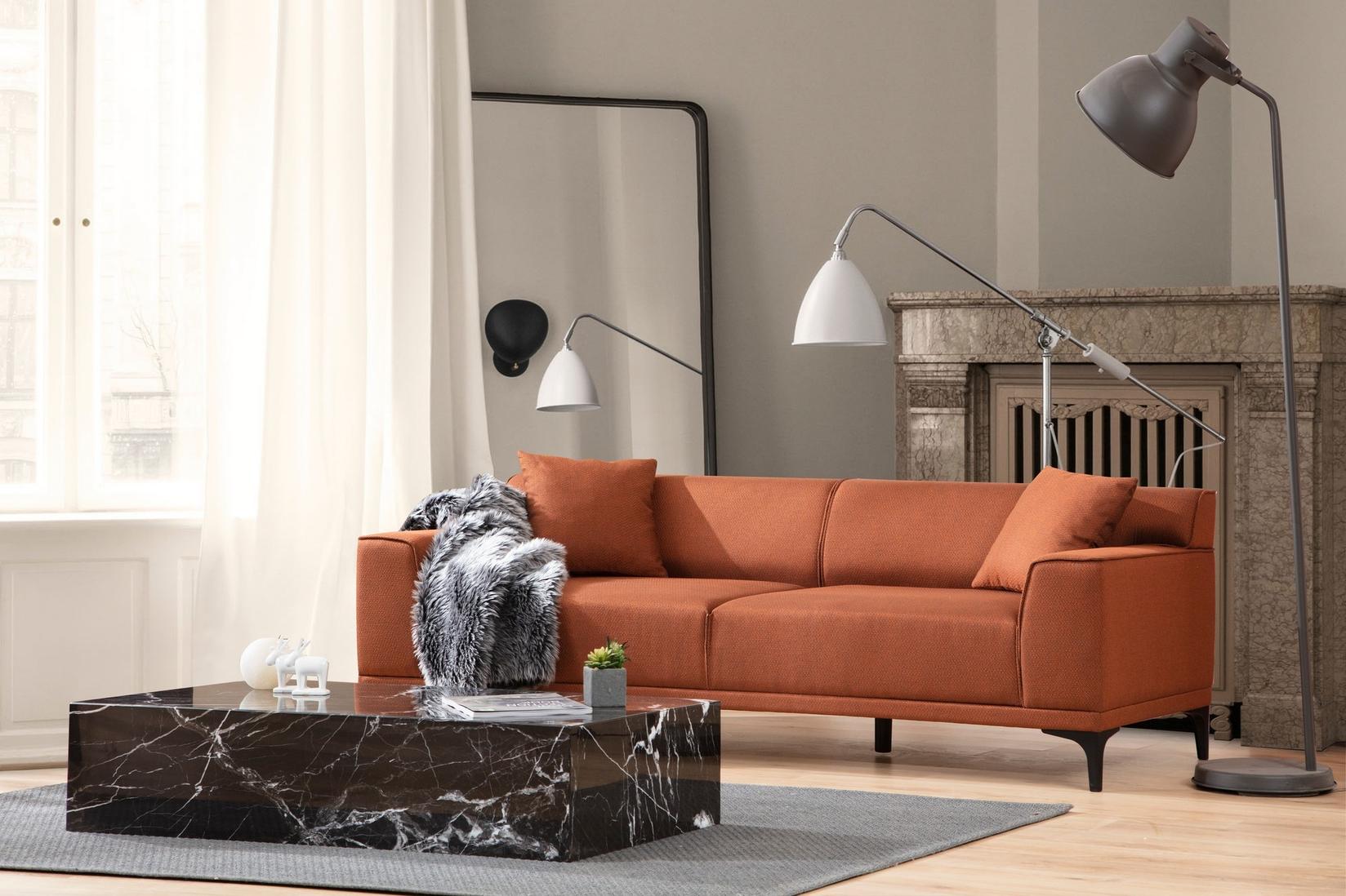 Atelier del Sofa Двосед Petra 2 163x86x69cm Антрацит