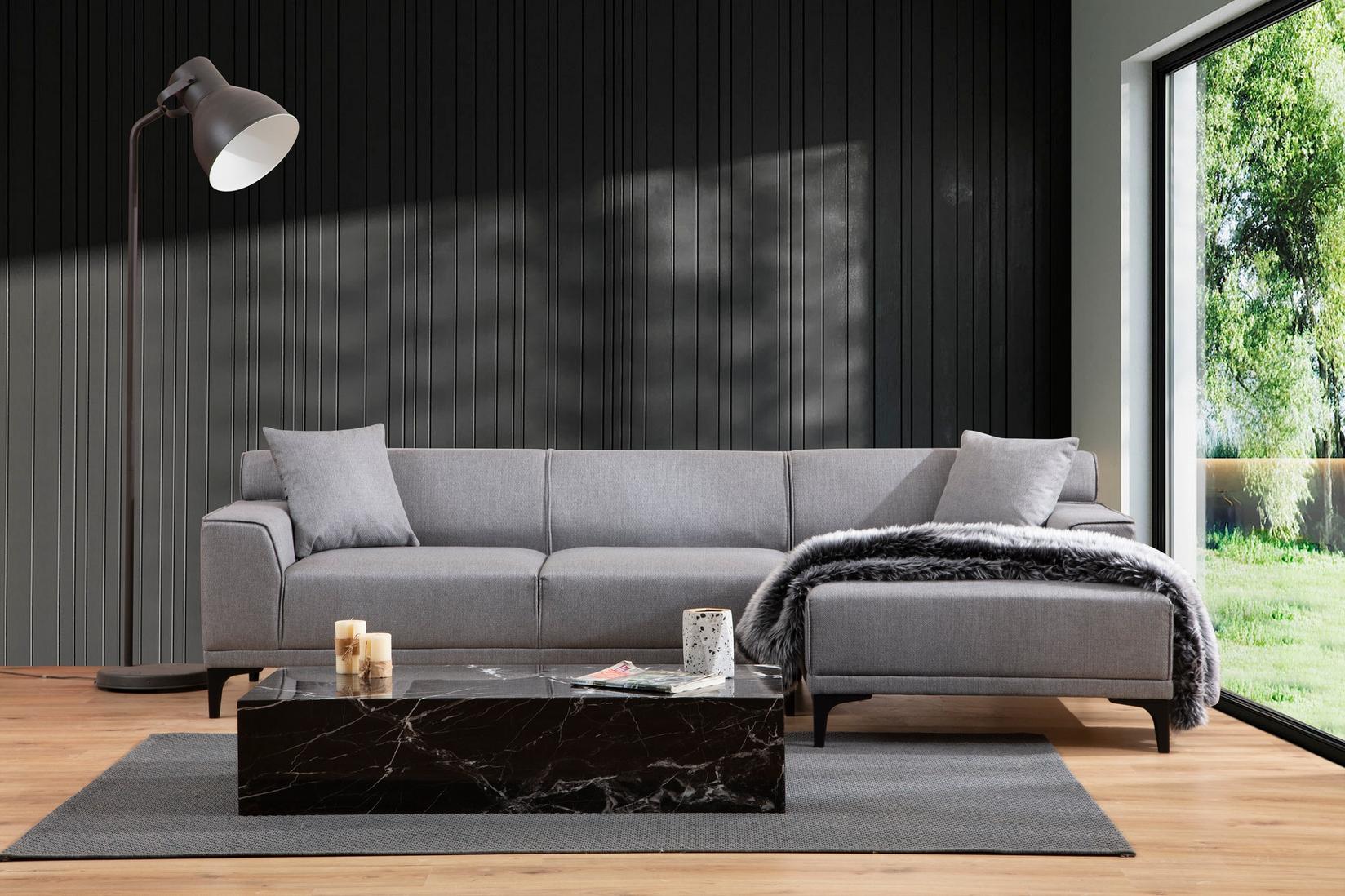 Аголна гарнитура Atelier del Sofa Petra 145x69x87cm Антрацит