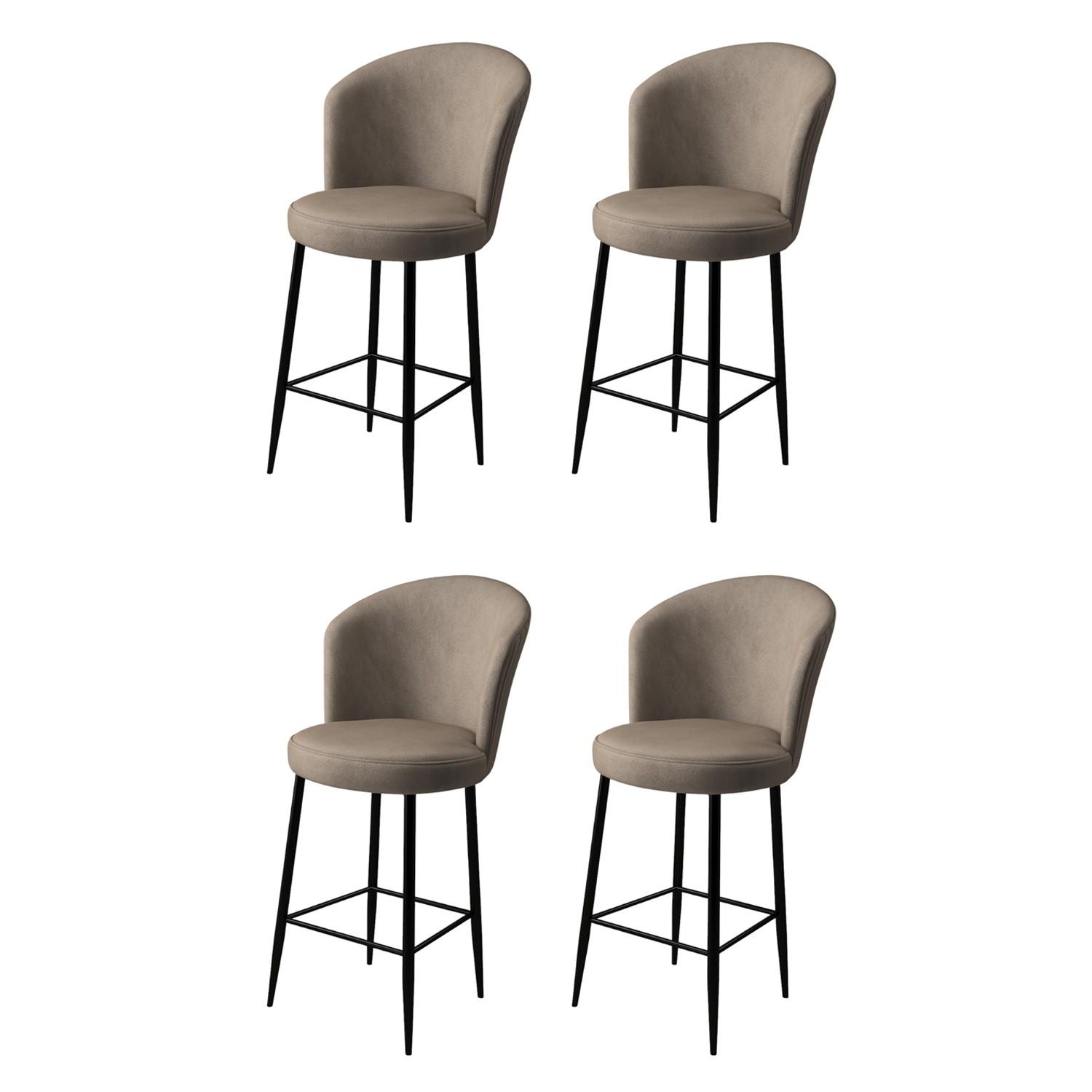 Hanah Home Комплет од 4 барски столчиња Fora Black