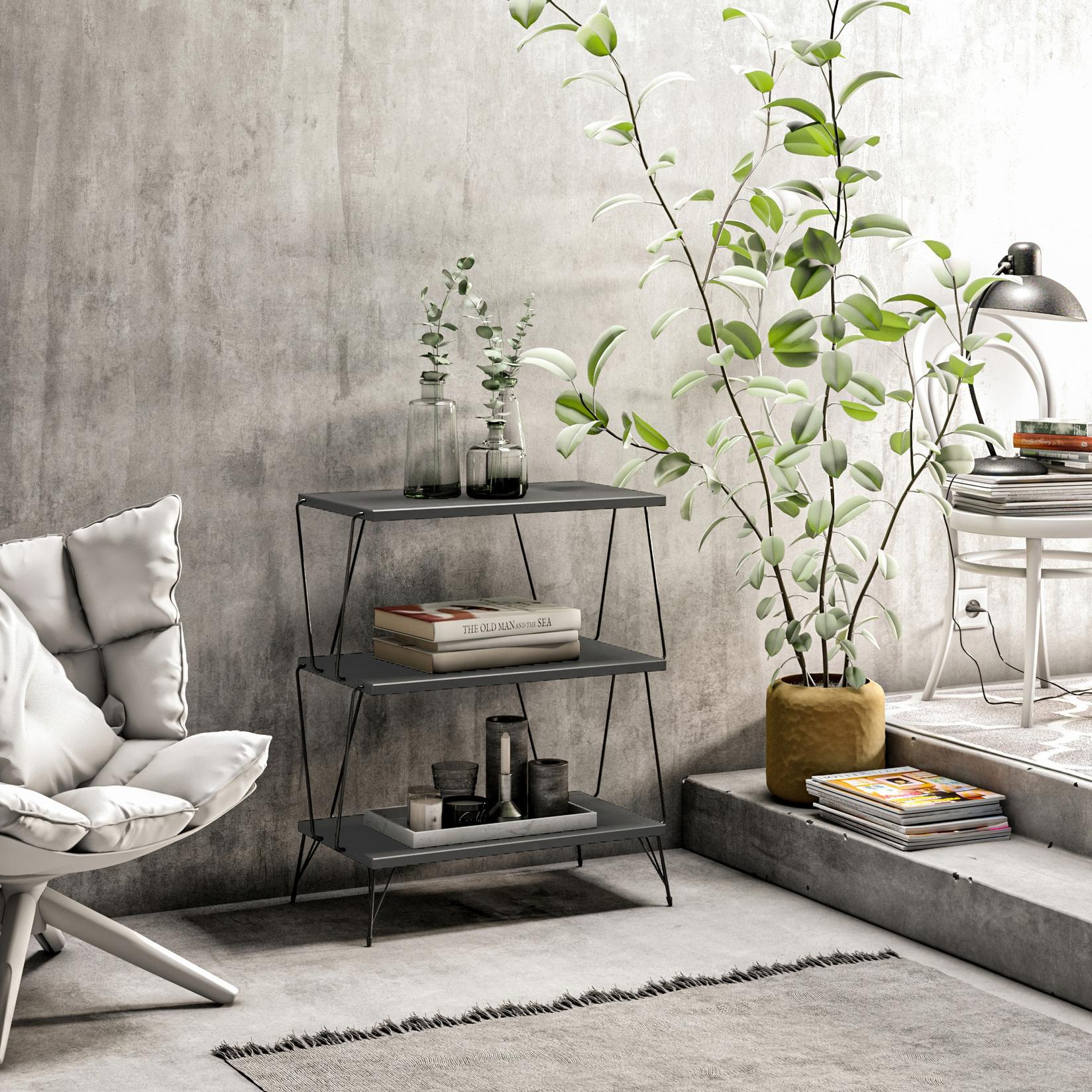 Hanah home Клуб маса Lazandos 48x75x31cm Антрацит