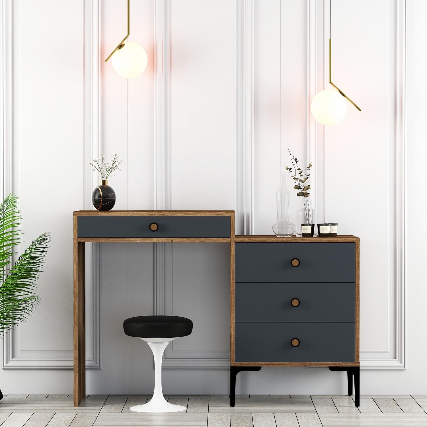 Маса за шминкање Hanah Home 124x84.7x40см орев