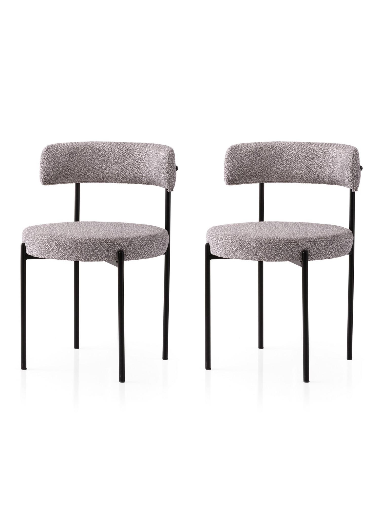 Комплет од 2 трпезариски столчиња Hanah Home, црно-сиви