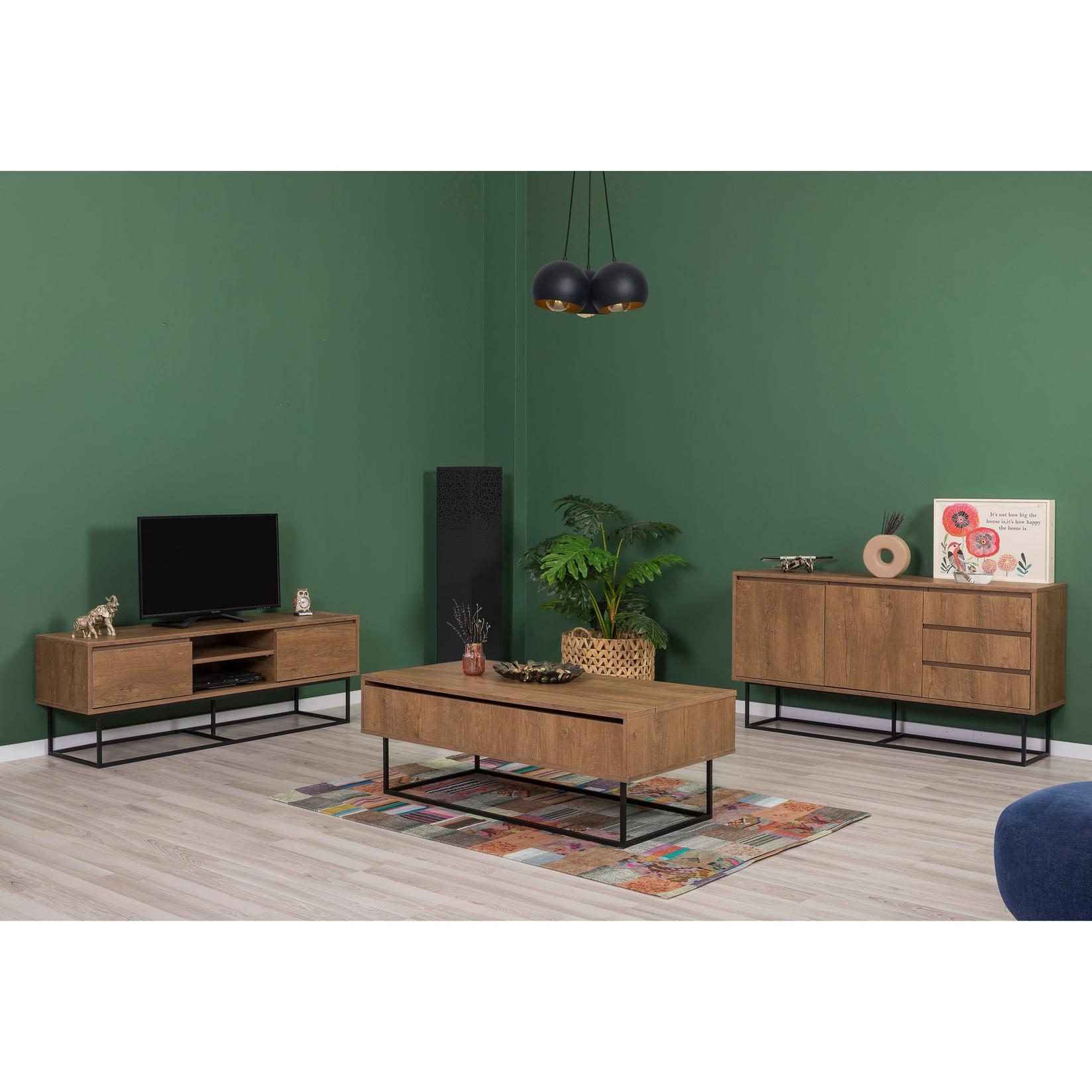 Hanah Home Set ТВ комода и клуб маса од орев