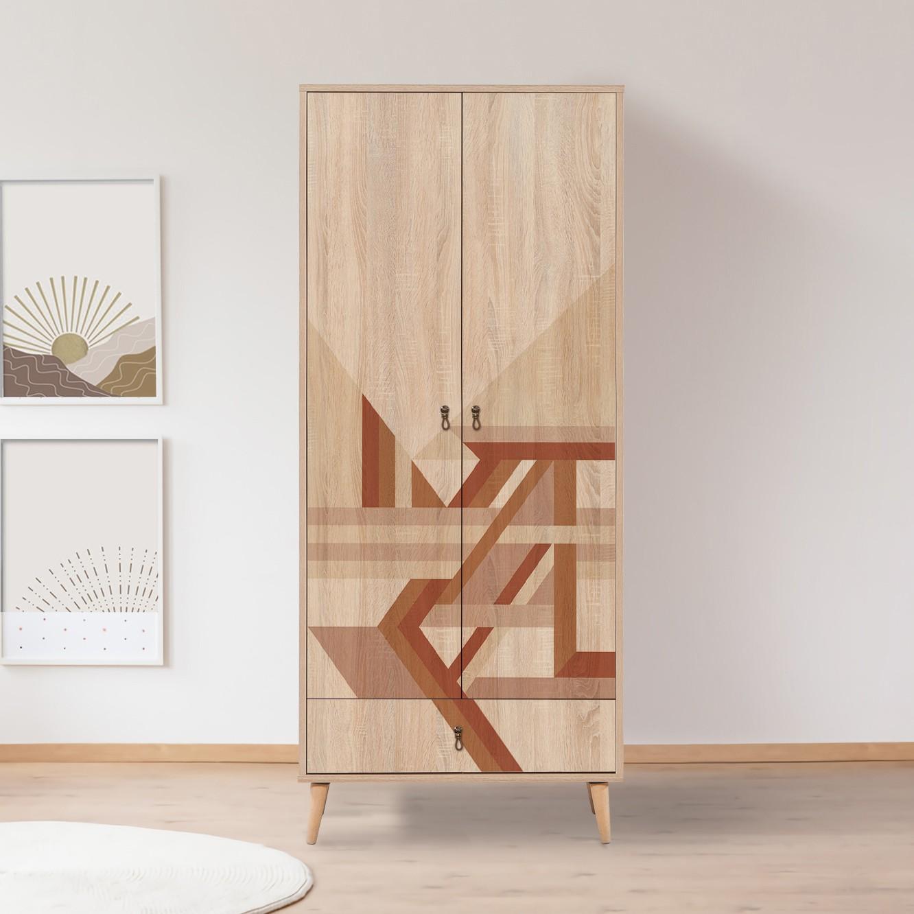 Hanah Home Wardrobe City Wardrobe Cat 80x190x45cm Шарена
