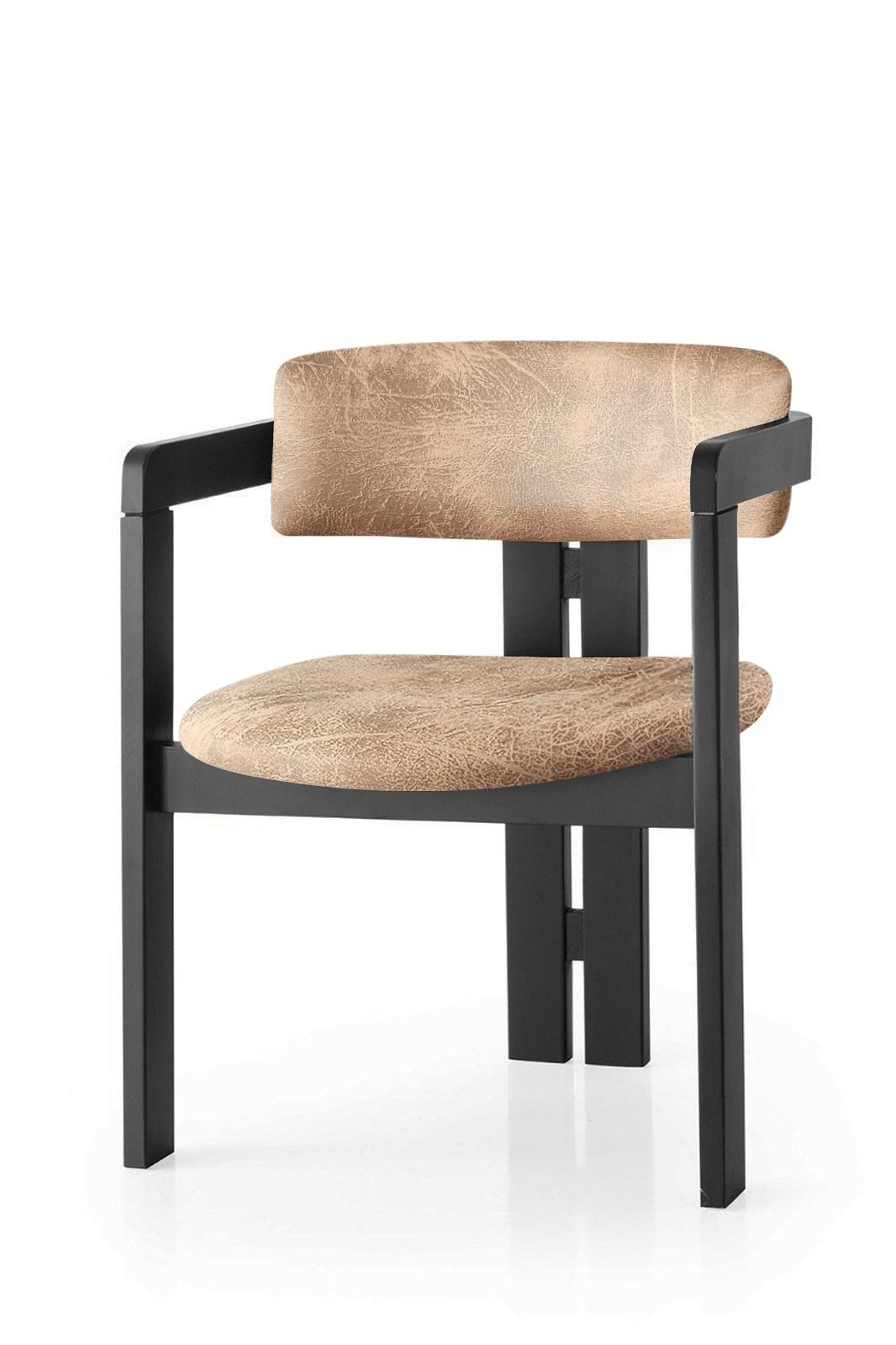 Трпезариска столица Hanah Home CO 58x76x49 см црна-крем боја