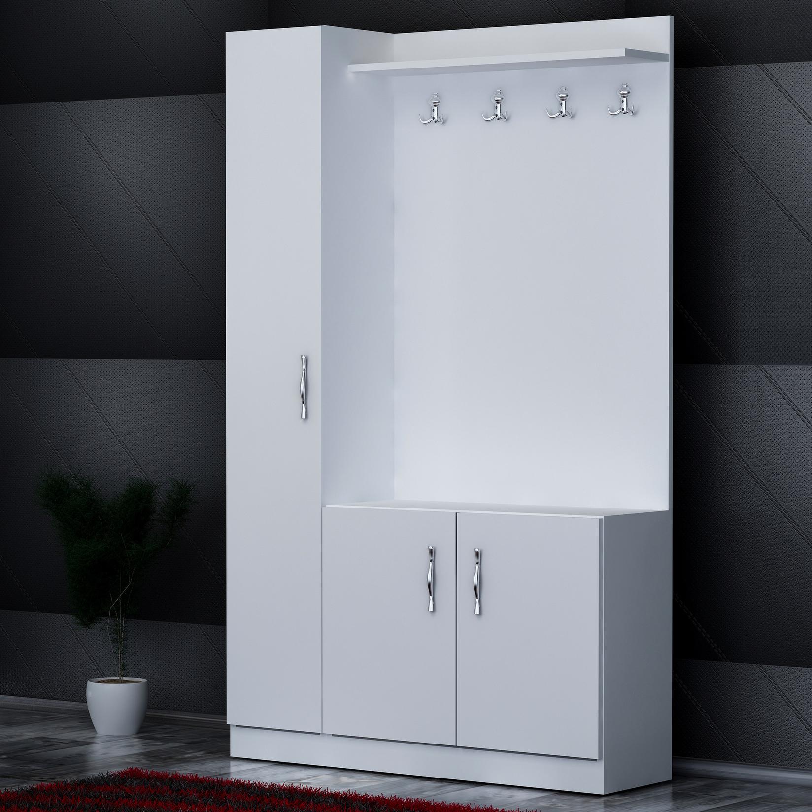 Полица за чевли Hanah Home 110x180x31.8 см бела