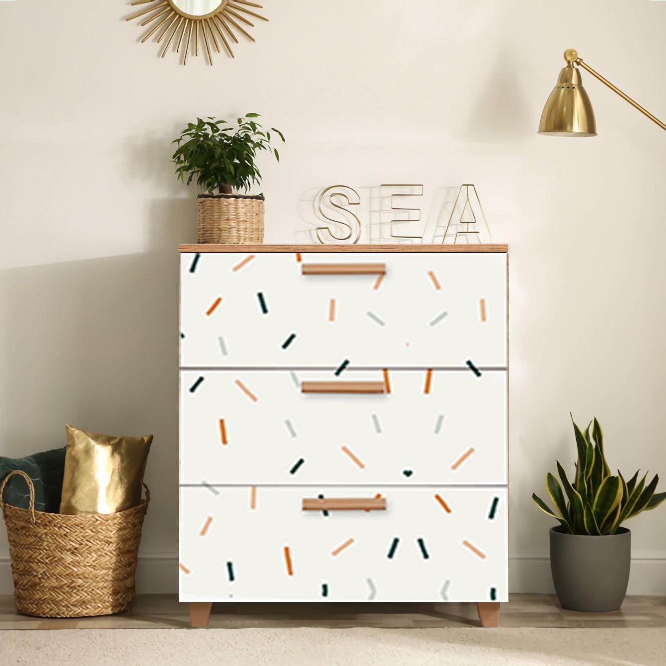 Комода Hanah Home Leva Gravis Jungle 80x95x43 см беж-бела