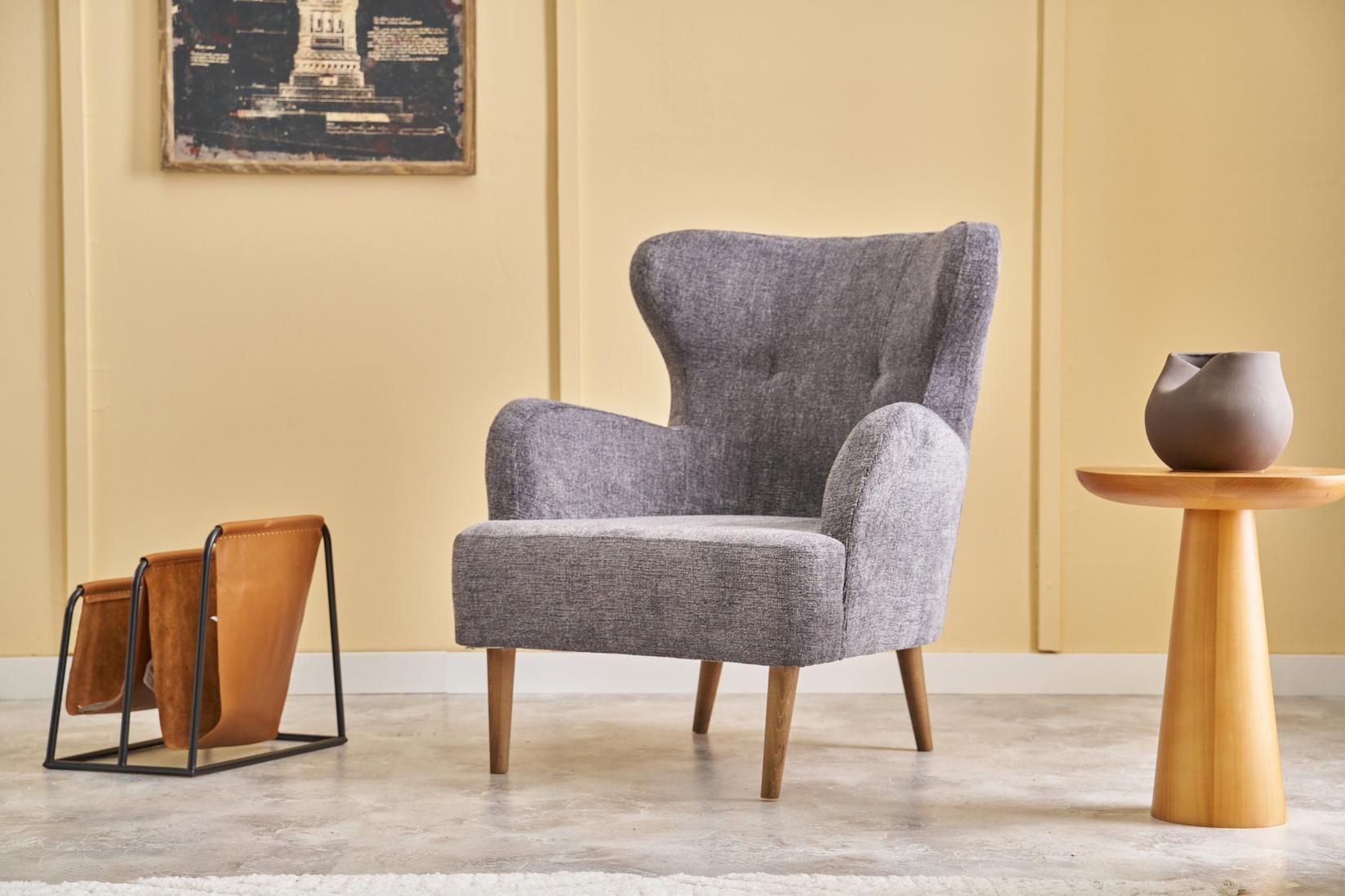 Фотелја Atelier del Sofa Karina Prestij 73x87x80cm Антрацит